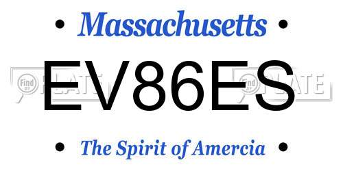 EV86ES Massachusetts License Plate