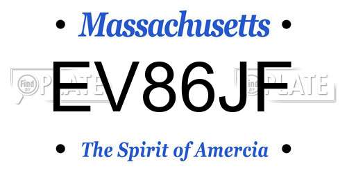 EV86JF Massachusetts License Plate