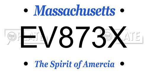 EV873X Massachusetts License Plate