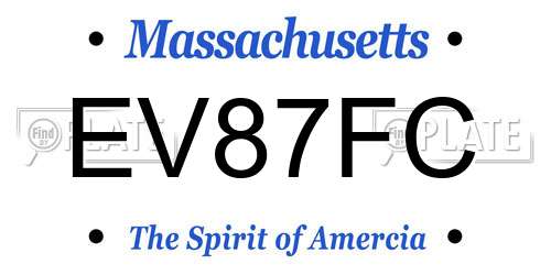 EV87FC Massachusetts License Plate