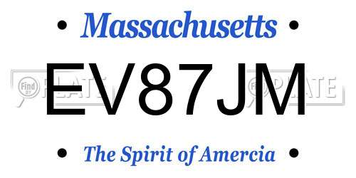 EV87JM Massachusetts License Plate