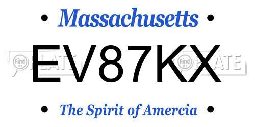 EV87KX Massachusetts License Plate
