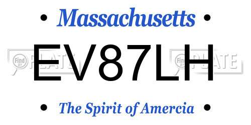 EV87LH Massachusetts License Plate