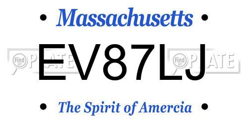 EV87LJ Massachusetts License Plate