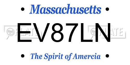 EV87LN Massachusetts License Plate