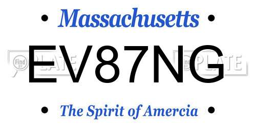 EV87NG Massachusetts License Plate