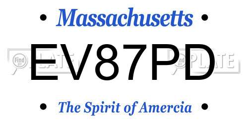 EV87PD Massachusetts License Plate