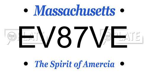 EV87VE Massachusetts License Plate