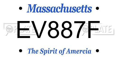 EV887F Massachusetts License Plate