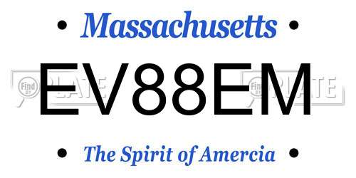 EV88EM Massachusetts License Plate