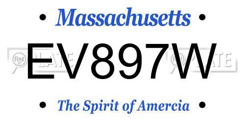 EV897W Massachusetts License Plate