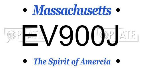 EV900J Massachusetts License Plate
