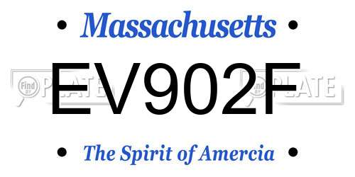 EV902F Massachusetts License Plate