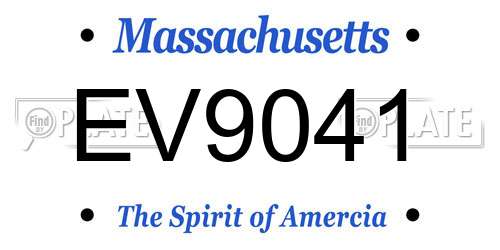 EV9041 Massachusetts License Plate