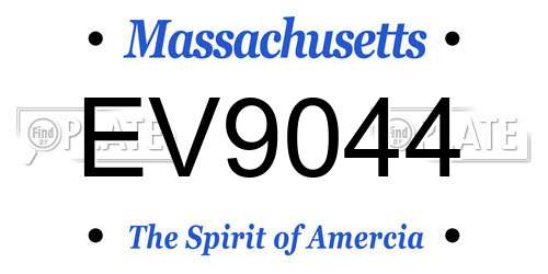EV9044 Massachusetts License Plate