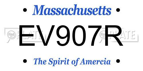 EV907R Massachusetts License Plate