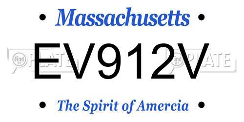 EV912V Massachusetts License Plate