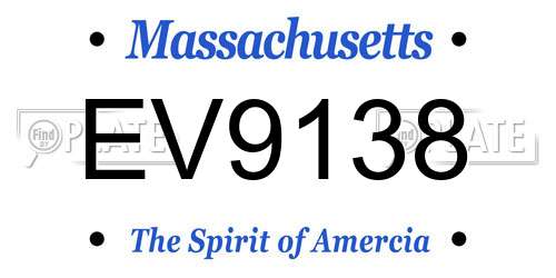 EV9138 Massachusetts License Plate