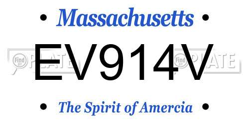 EV914V Massachusetts License Plate