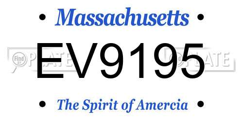 EV9195 Massachusetts License Plate