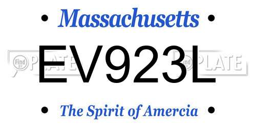 EV923L Massachusetts License Plate