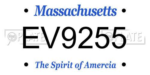 EV9255 Massachusetts License Plate