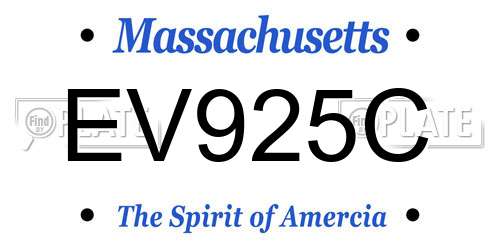 EV925C Massachusetts License Plate