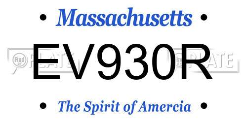 EV930R Massachusetts License Plate