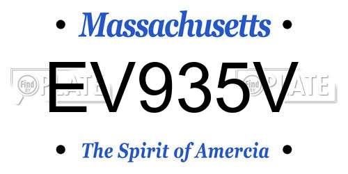 EV935V Massachusetts License Plate