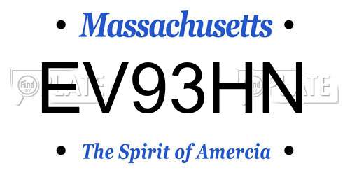 EV93HN Massachusetts License Plate