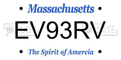 EV93RV Massachusetts License Plate
