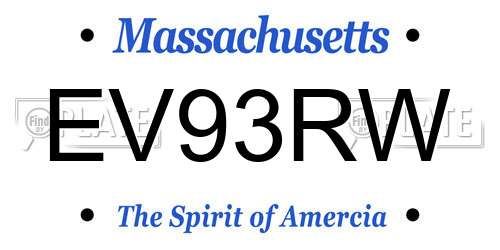 EV93RW Massachusetts License Plate