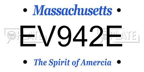 EV942E Massachusetts License Plate