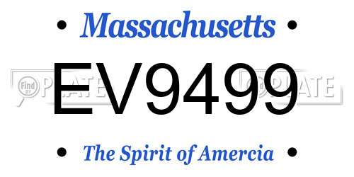 EV9499 Massachusetts License Plate