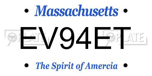 EV94ET Massachusetts License Plate