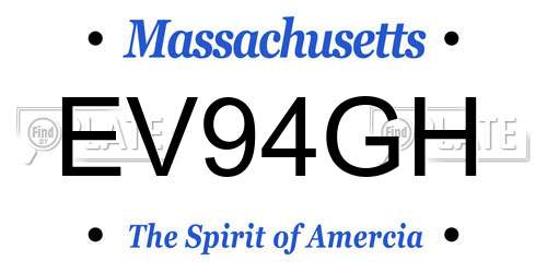 EV94GH Massachusetts License Plate
