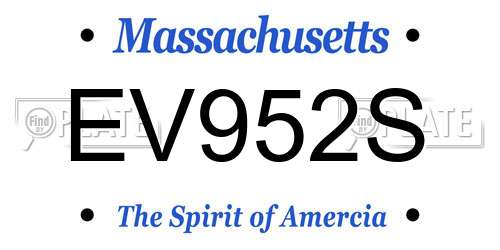 EV952S Massachusetts License Plate