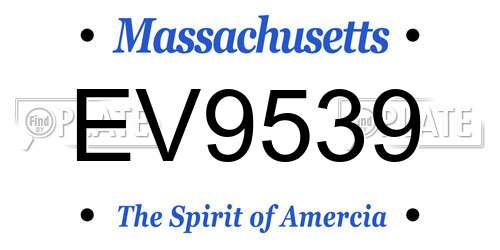 EV9539 Massachusetts License Plate