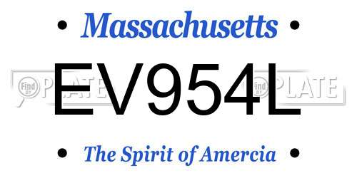 EV954L Massachusetts License Plate