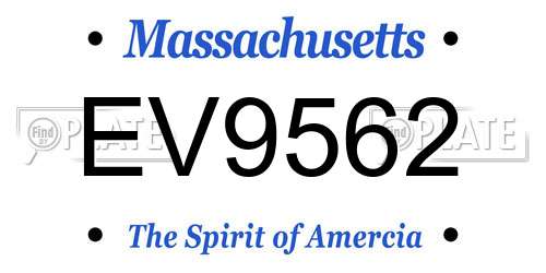 EV9562 Massachusetts License Plate