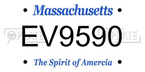EV9590 Massachusetts License Plate