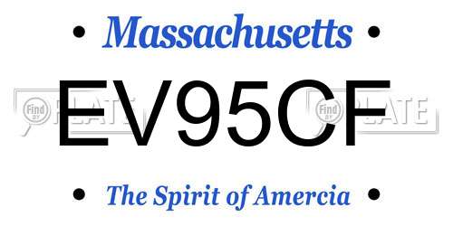 EV95CF Massachusetts License Plate