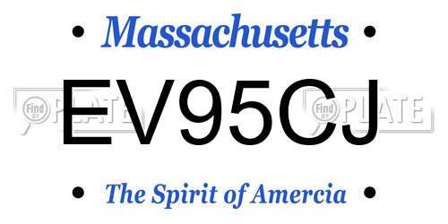 EV95CJ Massachusetts License Plate