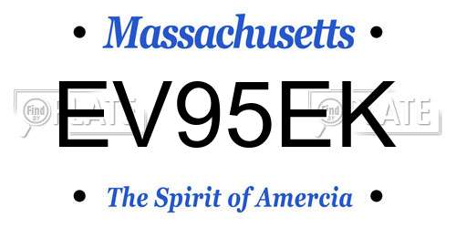 EV95EK Massachusetts License Plate