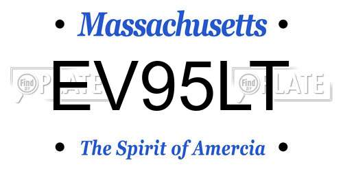 EV95LT Massachusetts License Plate