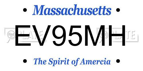 EV95MH Massachusetts License Plate