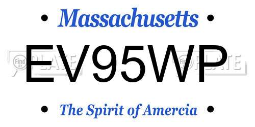 EV95WP Massachusetts License Plate