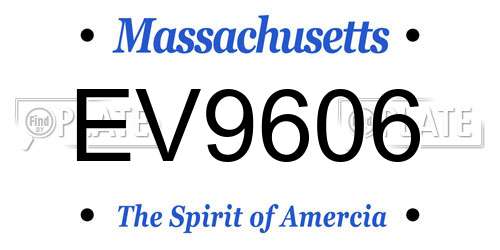 EV9606 Massachusetts License Plate
