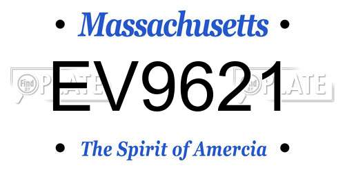 EV9621 Massachusetts License Plate