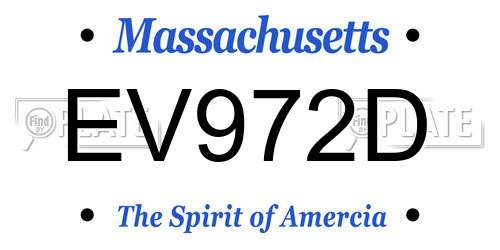 EV972D Massachusetts License Plate